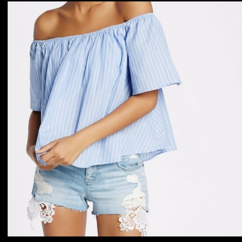 NWT Express Linen Blend Off the Shoulder Top